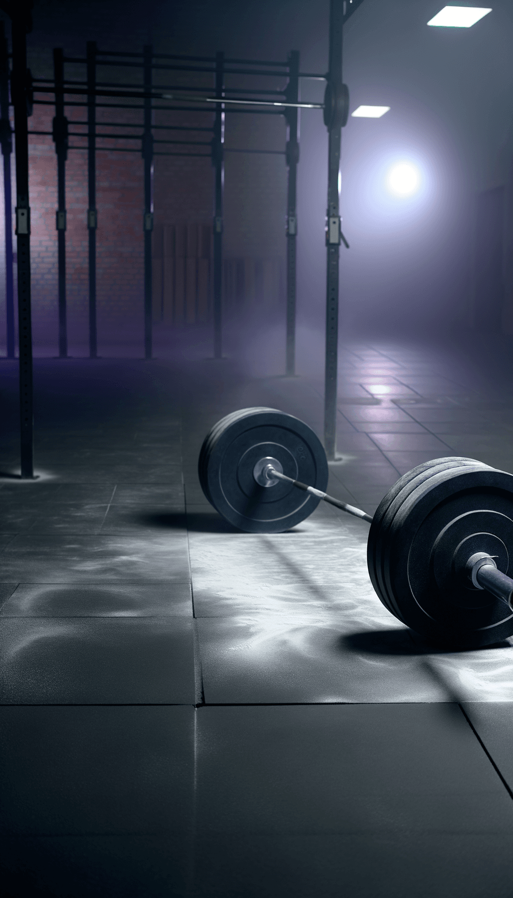 Women's program - barbell with purple lighting